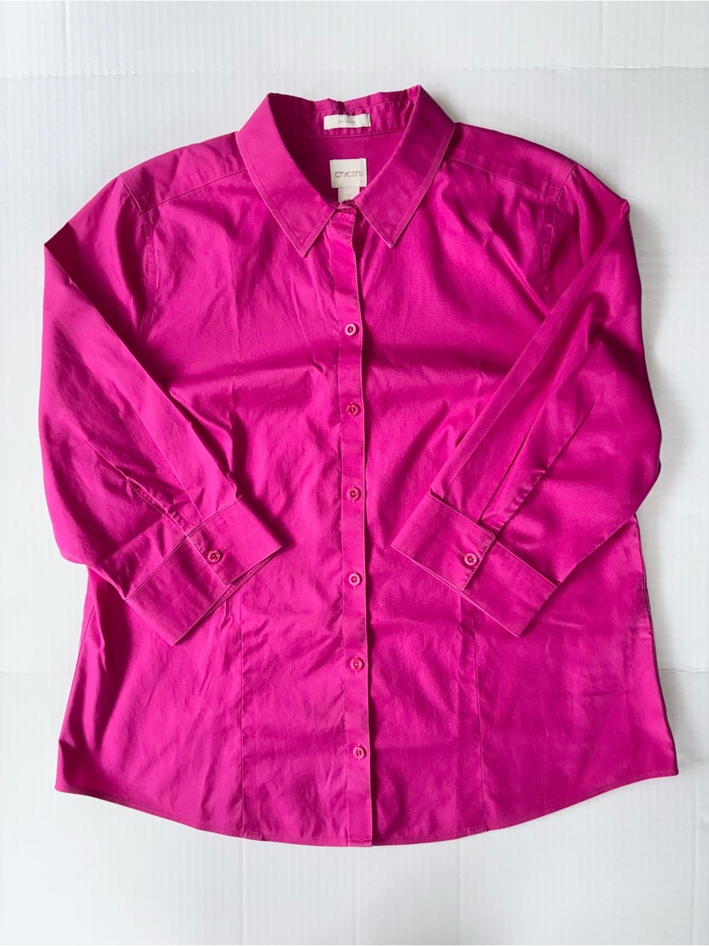 Chico’s Women’s 3/4 Sleeve Pink Button Up Blouse Size 2